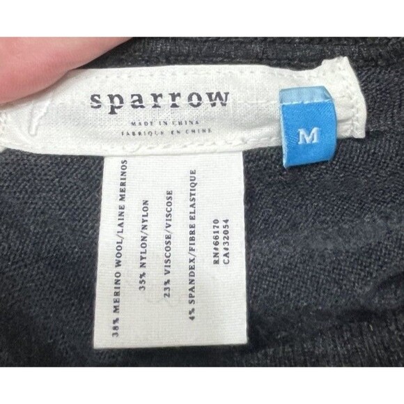 Anthropologie Sparrow Wide Leg Sweater Pants Merino Wool Blend Gray M Comfy Cozy - Picture 5 of 11